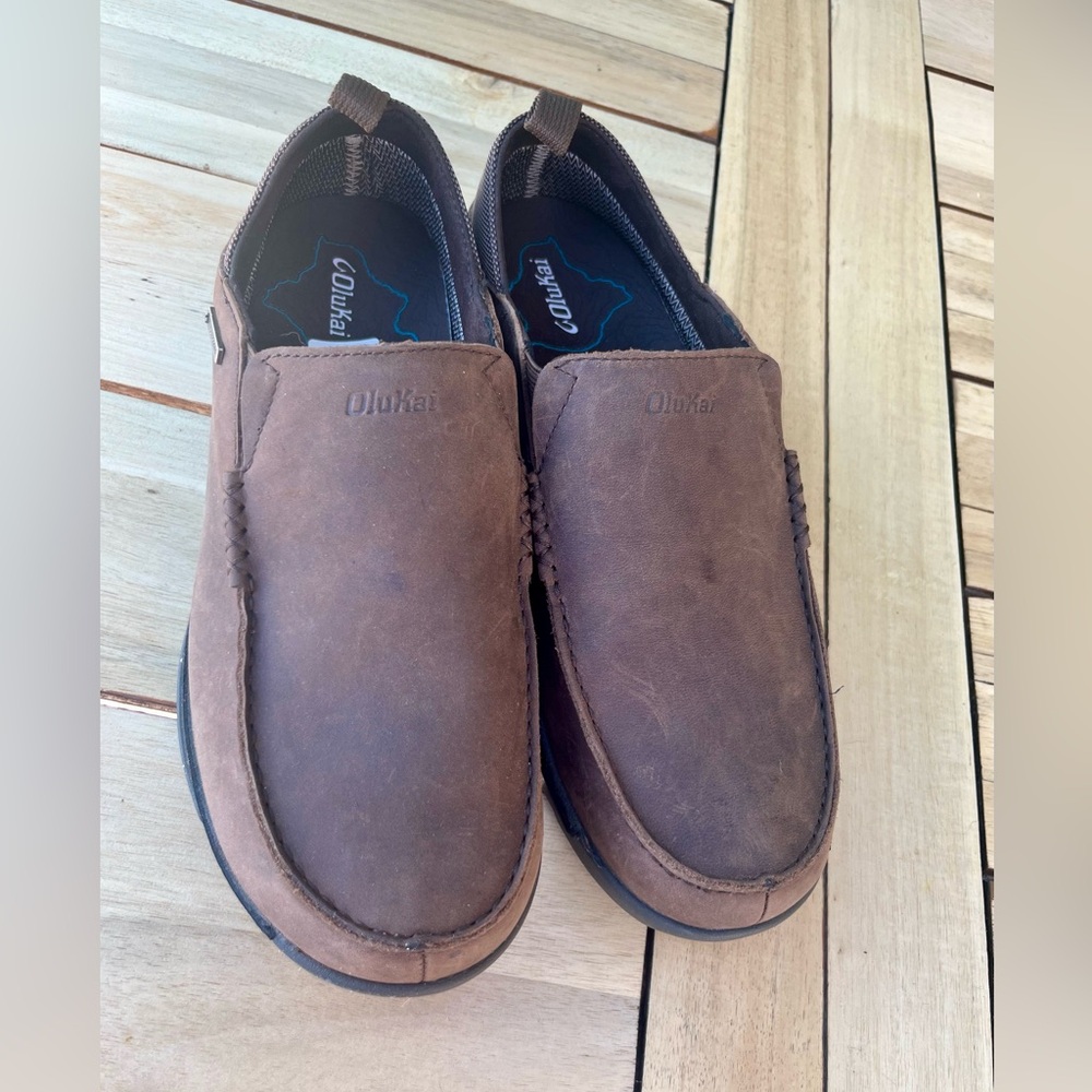 Olukai NA'I WP Waterproof Leather Deep Brown US Men 9.5 (EU 42.5, UK/AU 8.5)
